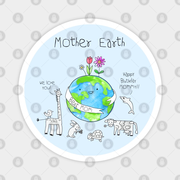 Watercolor Earth Day Magnet by SuperrSunday